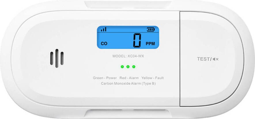 X-sense XC04-WX Slimme koolmonoxidemelder met WiFi Werkt via app LCD Display CO melder