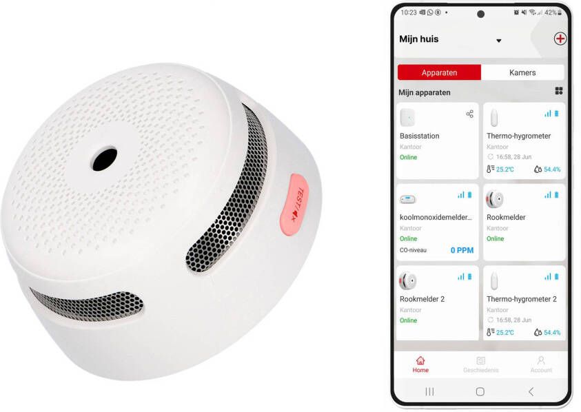 X-sense XS01-WX Slimme rookmelder met Wifi Home Security Voldoet aan Europese norm Brandalarm