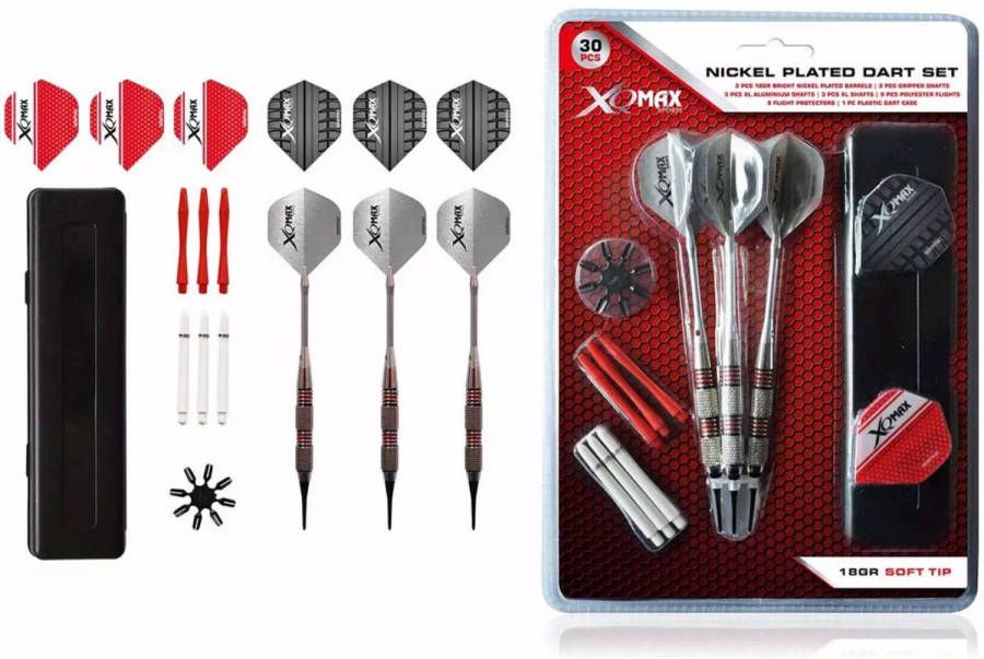 XQmax Darts XQmax Dart set soft tip vernikkeld 18 g 30-delig QD7000690