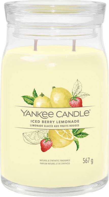 Yankee Candle Geurkaars Large met 2 lonten Iced Berry Lemonade 16 cm ø 9 cm