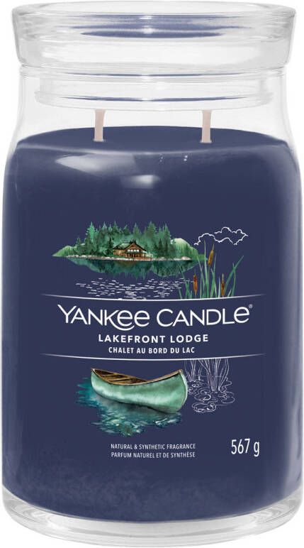 Yankee Candle Geurkaars Large met 2 lonten Lakefront Lodge 16 cm ø 9 cm