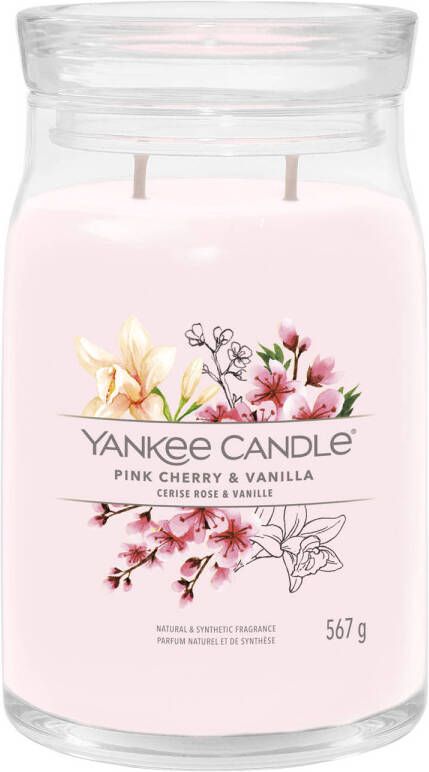 Yankee Candle Geurkaars Large met 2 lonten Pink Cherry & Vanilla 16 cm ø 9 cm