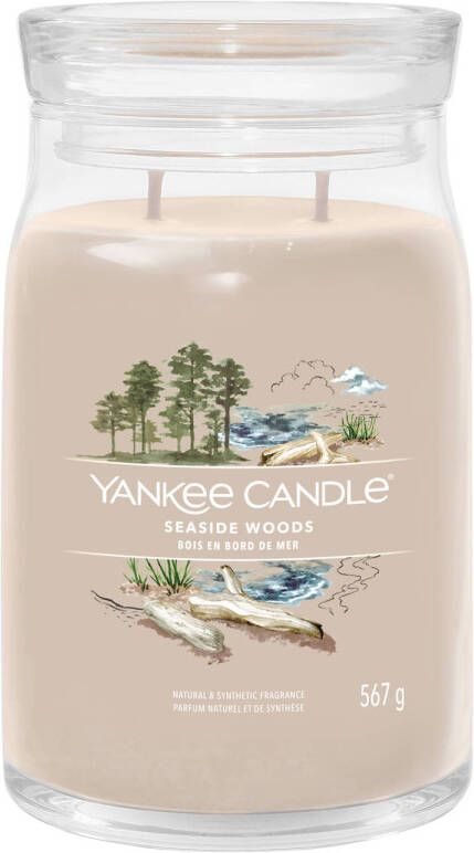 Yankee Candle Geurkaars Large met 2 lonten Seaside Woods 16 cm ø 9 cm