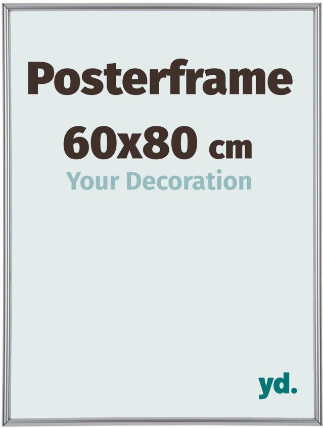 Your Decoration Posterlijst 60x80cm Zilver Hoogglans Kunststof Paris