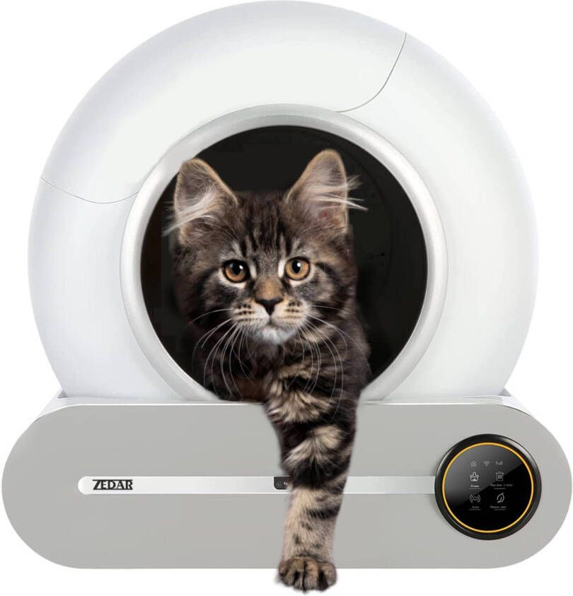 Zedar Automatische Kattenbak Zelfreinigende Kattenbak Met App en Touchscreen 65L K900