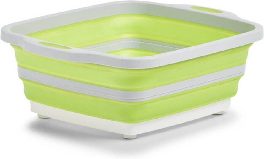 Zeller 1x Wit groene afwasteil inklapbaar 40 x 32 cm Afwasbak