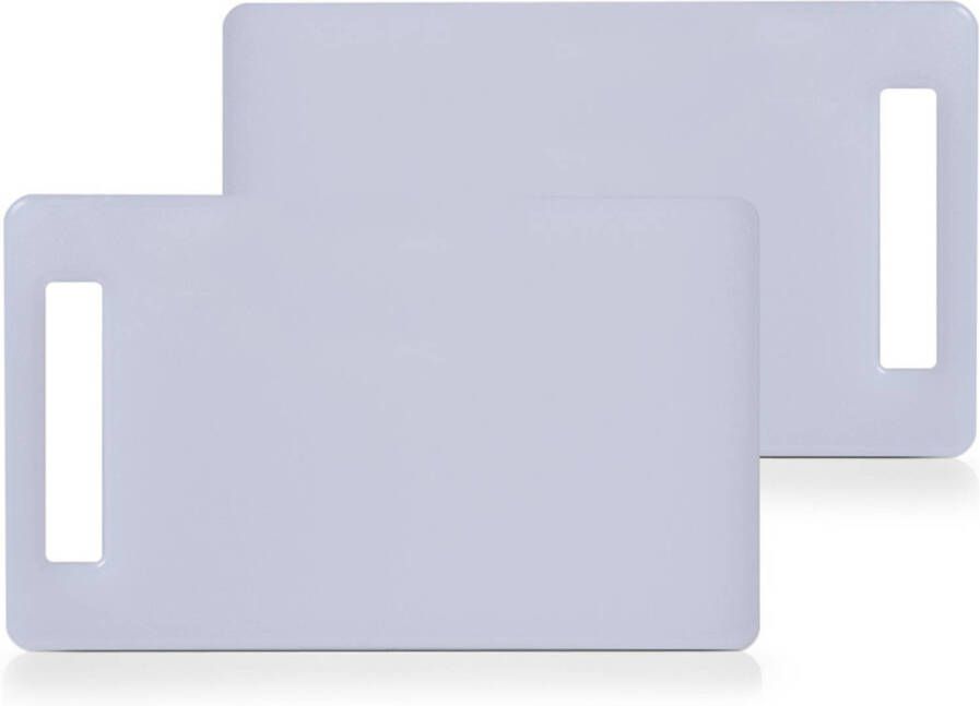 Zeller 2x Rechthoekige snijplanken wit kunststof 25 cm Snijplanken
