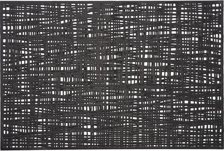 Zeller 8x Rechthoekige onderleggers placemats voor borden zwart 30 x 45 cm Placemats