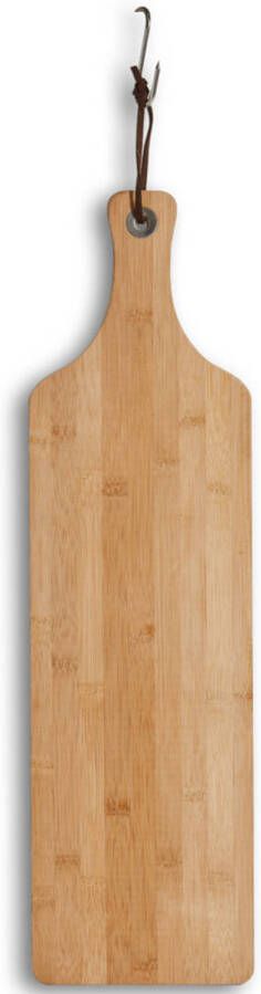 Zeller Bamboe houten snijplank serveerplank met handvat 57 x 16 cm Snijplanken