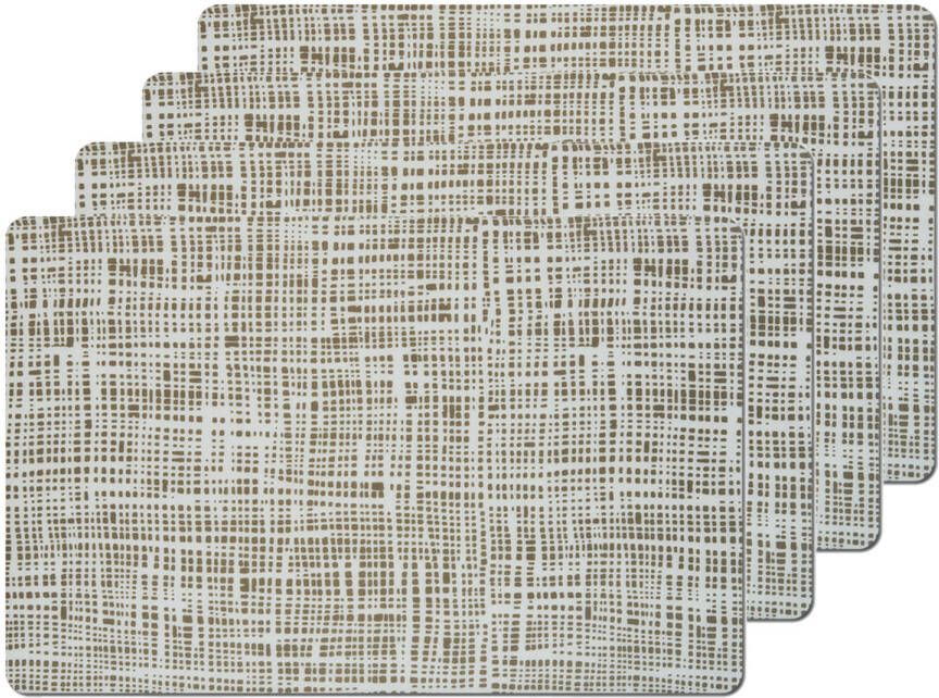 Zeller placemats abstract 6x grijs 44 x 29 cm kunststof Placemats