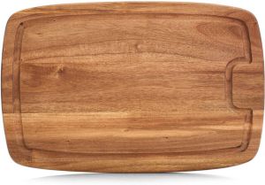 Zeller Rechthoekige Luxe Acacia Houten Snijplank Met Sapgroef 40 Cm Snijplanken