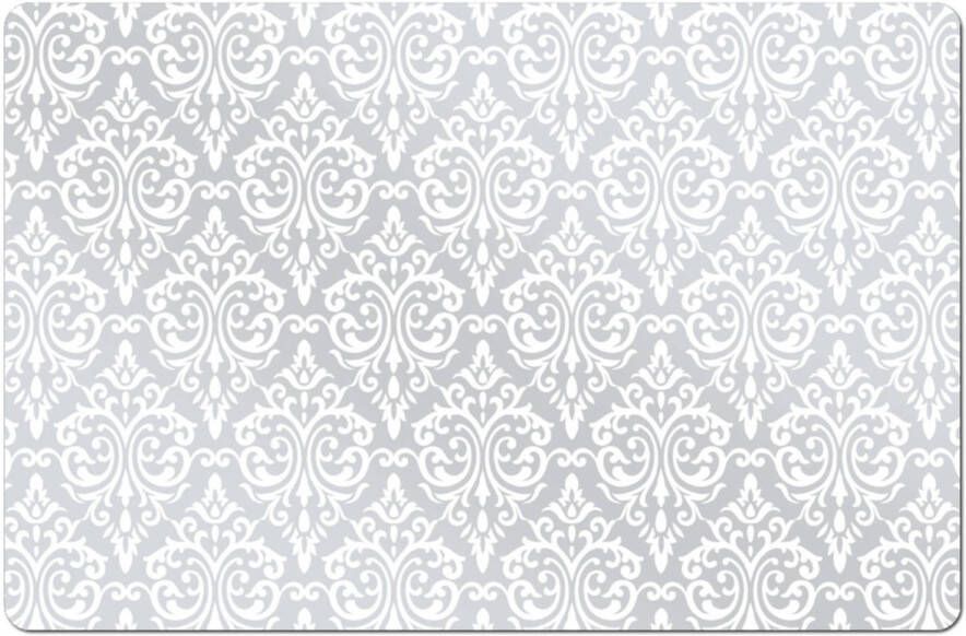 Zeller Set van 6x stuks rechthoekige placemats met witte barok print 43 5 x 28 5 cm Placemats