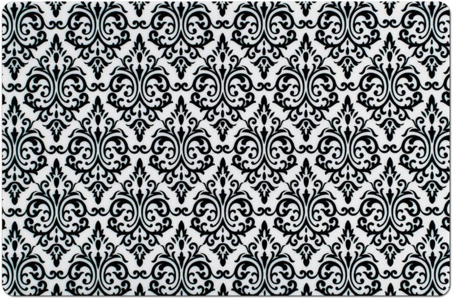 Zeller Set van 6x stuks rechthoekige placemats met zwarte barok print 43 5 x 28 5 cm Placemats