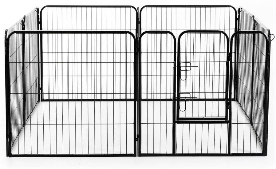 Paws & Claws Hondenren XL Puppyren Hondenkennel 8 Kennelpanelen Staal 80 cm hoog 640 cm omtrek Uitbreidbaar