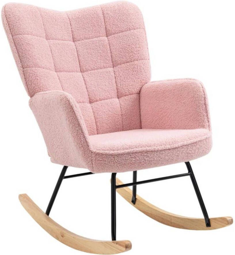 Zenzee Schommelstoel Stoelen Meubels Relaxfauteuil Roze 92 cm x 71 cm x 101 cm