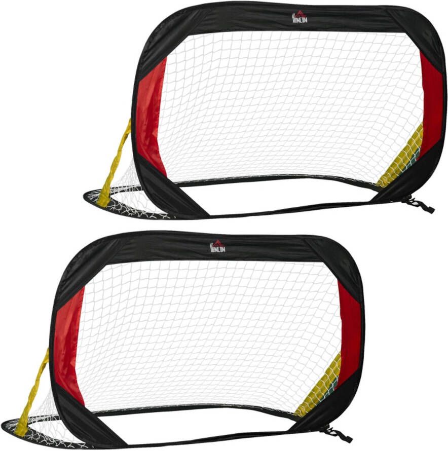 Zenzee Voetbaldoel Voetbalgoal Vouwdoelen set van 2 met draagtas Speelgoed buiten 120 x 80 x 80 cm staal zwart +...