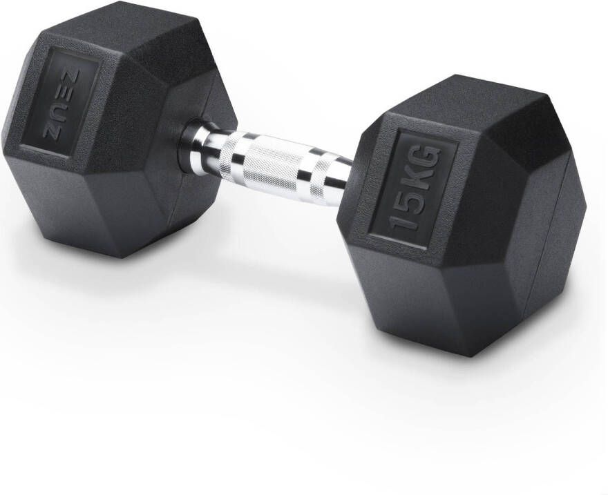 ZEUZ Hexa Dumbbell 1 Stuk 15 KG Hexagon Gewichten Crossfit Fitness & Krachttraining