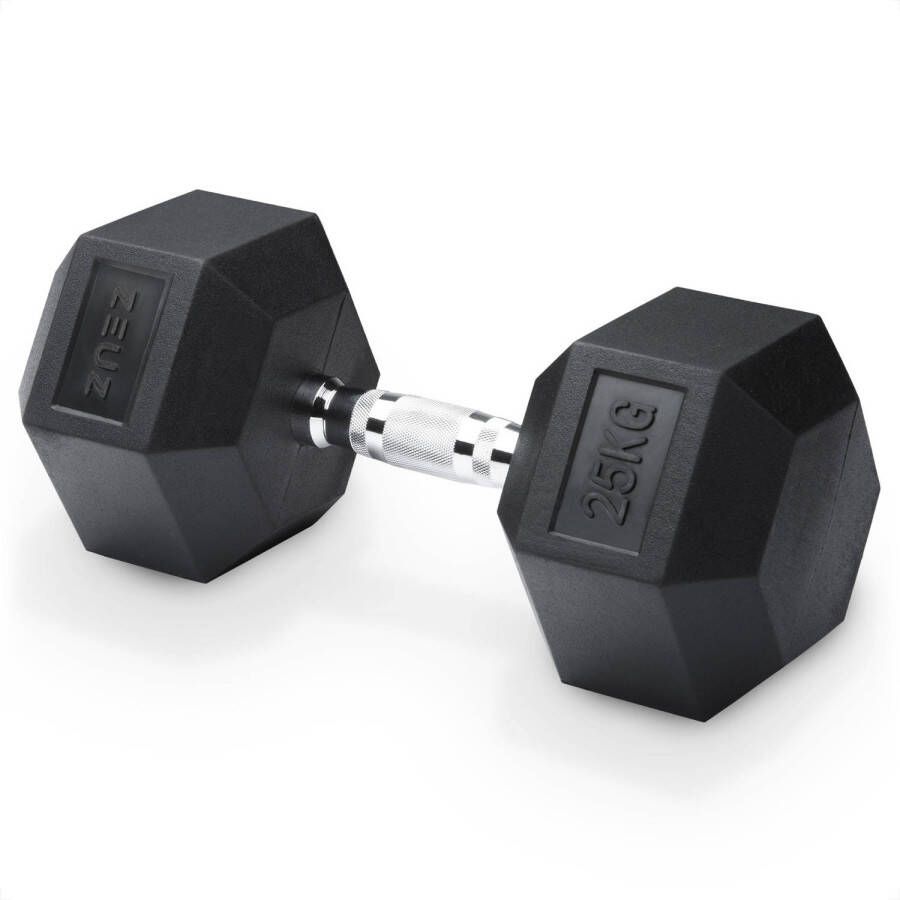 ZEUZ Hexa Dumbbell 1 Stuk 25 KG Hexagon Gewichten Crossfit Fitness & Krachttraining