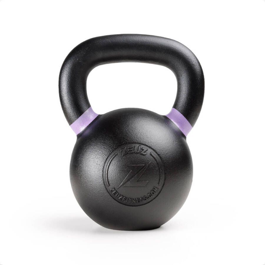 ZEUZ Kettlebell 20 KG Fitness Crossfit Sport Set Gewichten Conditie & Krachttraining Gietijzer Paars