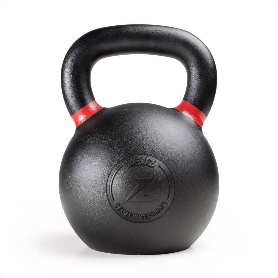 ZEUZ Kettlebell 32 KG Fitness Crossfit Sport Set Gewichten Conditie & Krachttraining Gietijzer Rood