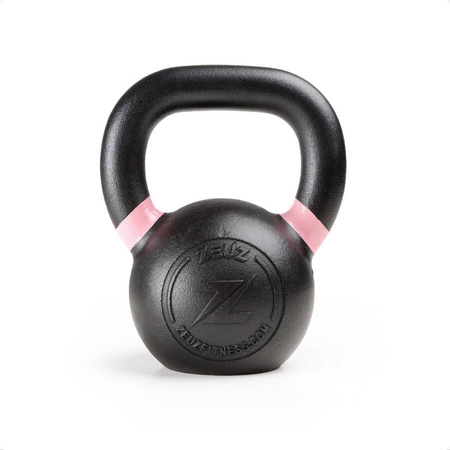 ZEUZ Kettlebell 8 KG Fitness Crossfit Sport Set Gewichten Conditie & Krachttraining Gietijzer Roze