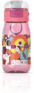 Zoku Kids Flip met Rietje 415ml drinkbeker (Kleur: roze)