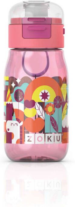 Zoku Kids Flip met Rietje 415ml drinkbeker (Kleur: roze)