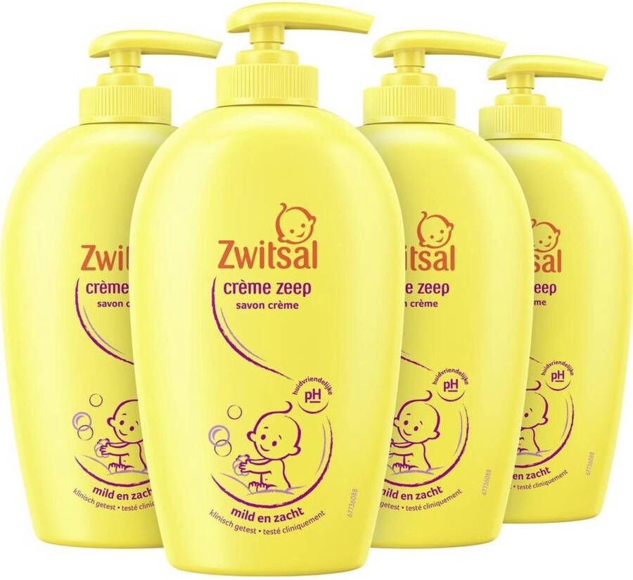 Zwitsal Baby Crème Zeep Mild & Zacht Met Pompje 6x 250 ml Voordeelverpakking Copy