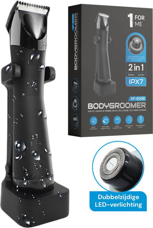 1 FOR ME 1FORME Bodygroomer Mannen Body Trimmer Voor alle lichaamsdelen Baardtrimmer Tondeuses 2 verschillende scheersystemen Waterdicht