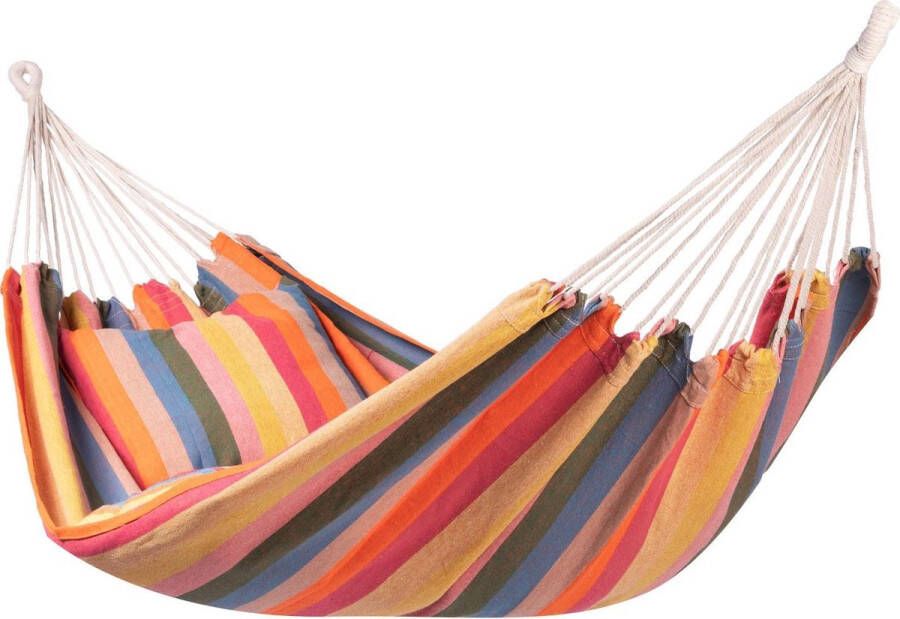 123 Hammock Hangmat Eénpersoons 'Gomera' Single Veelkleurig 320 CM 130 KG Opbergtas incl.