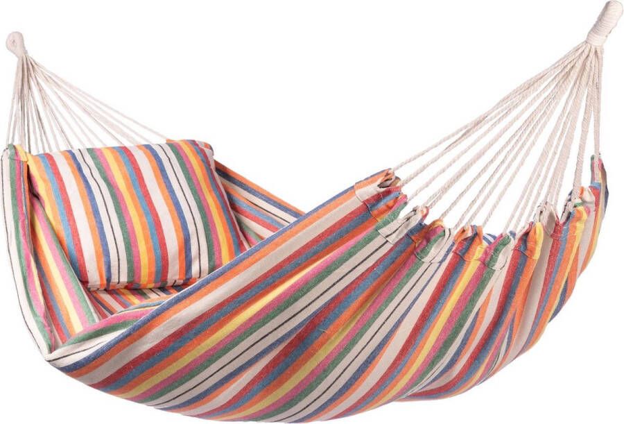 123 Hammock Hangmat Eénpersoons 'Isla' Single Veelkleurig 320 CM 130 KG Opbergtas incl.