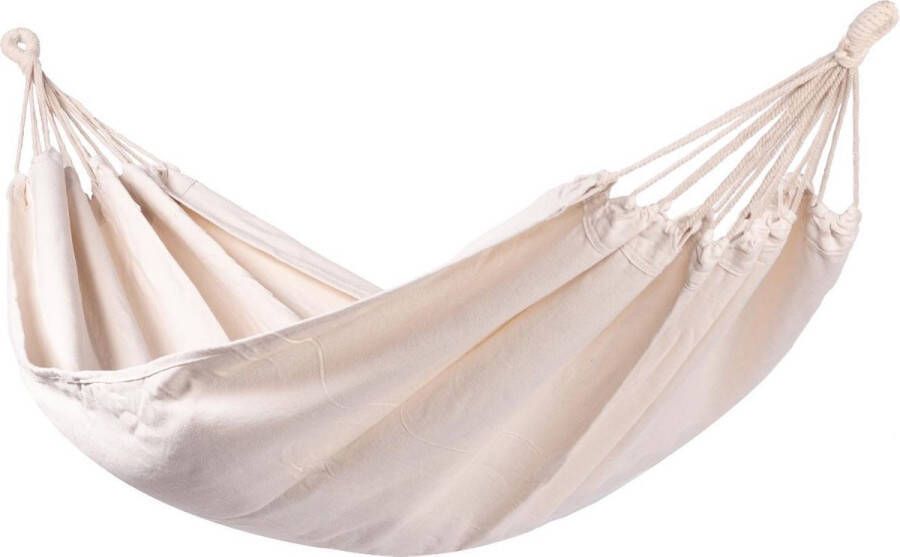 123 Hammock Hangmat Eénpersoons 'Terrazza' Small Wit Ecru 275 CM 130 KG Opbergtas incl.