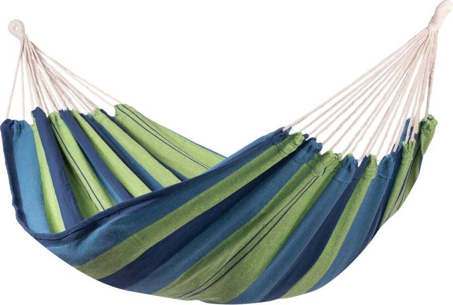 123 Hammock Hangmat Tweepersoons 'Pine' Double Groen 350 CM 180 KG Opbergtas incl.