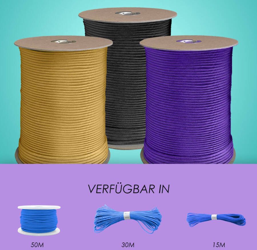 123paracord Paracord 425 type II Colonial Blauw 50 meter