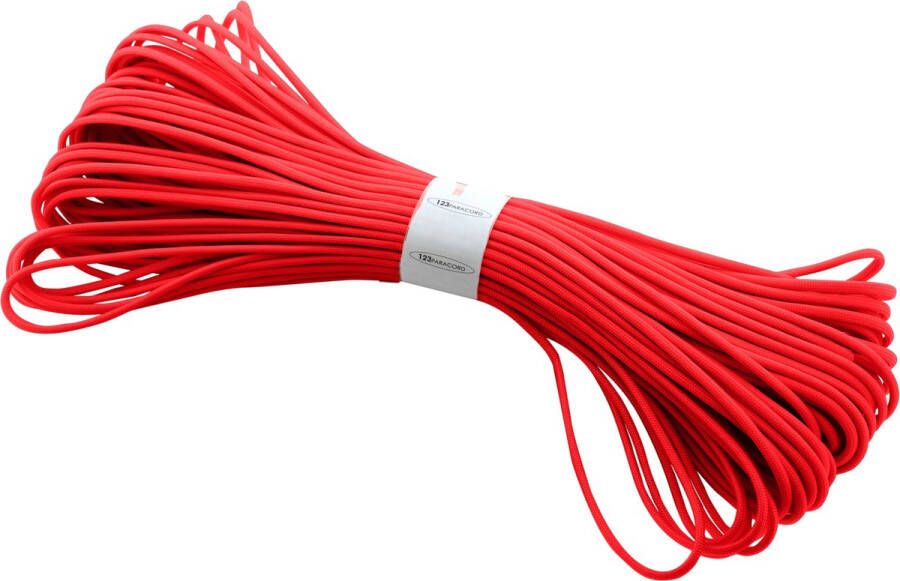 123paracord Paracord 550 type III Bright Red 30 Meter