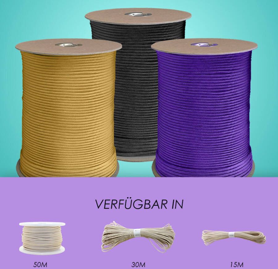123paracord Paracord 550 type III Creme 50 meter