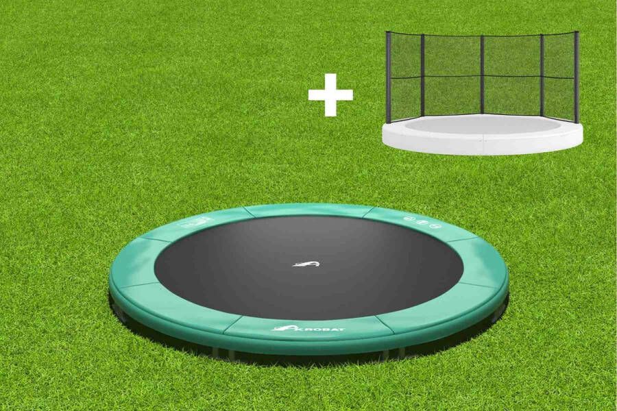 Akrobat Orbit Inground Trampoline 305 Groen incl. half veiligheidsnet
