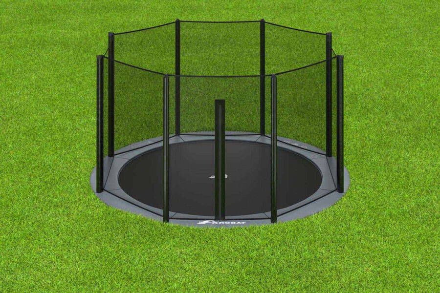 12SPRINGS Akrobat Trampoline AKROBAT ORBIT FLAT 244 (8ft) Anthracite inclusief veiligheidsnet