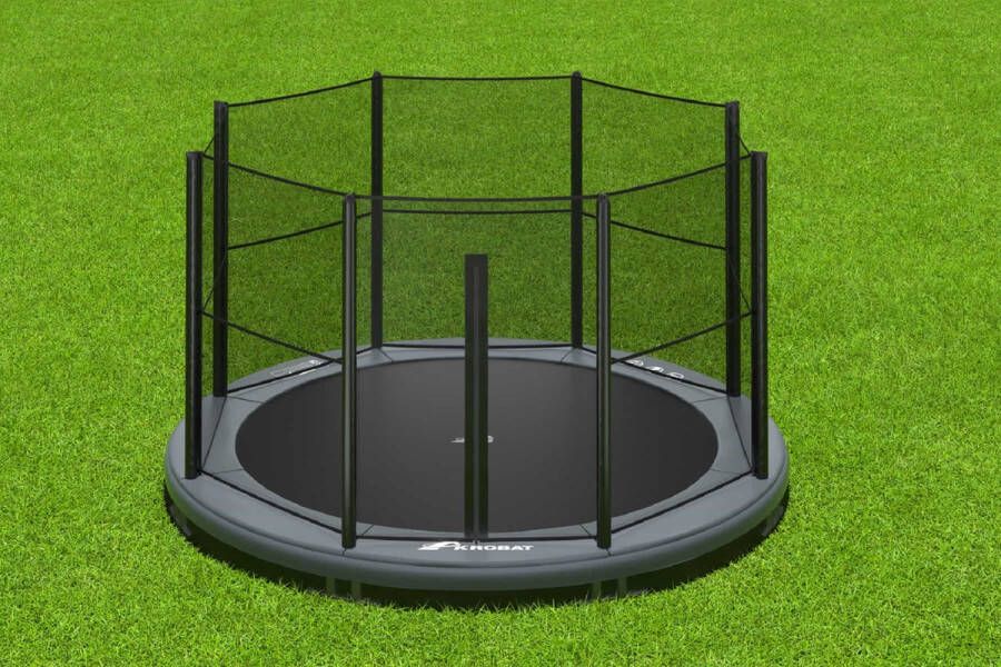 12SPRINGS Akrobat Trampoline AKROBAT ORBIT INGROUND 305 (10ft) Anthracite inclusief veiligheidsnet