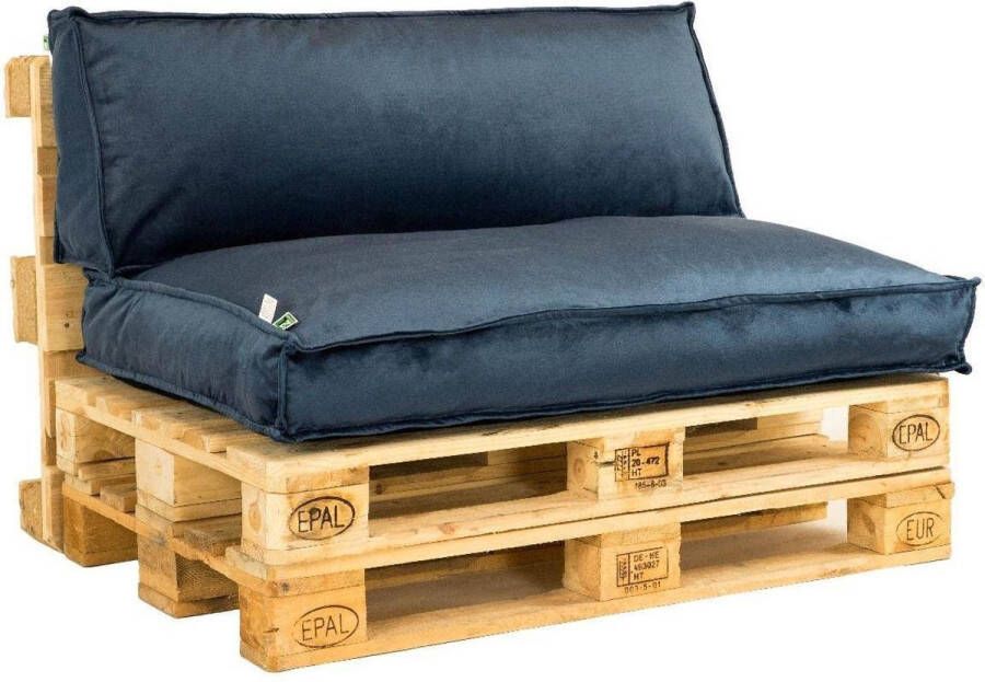 2-L Home & Garden 2L Home & Garden Palletkussen Velvet Donkerblauw 120 x 80cm