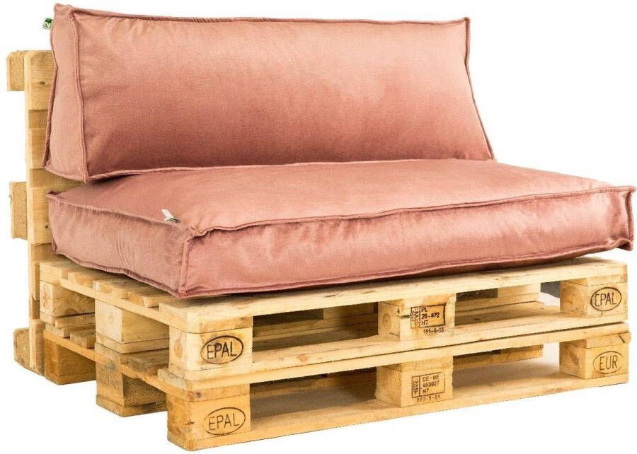 2L Home & Garden 2L Home & Gard Palletkuss rugleuning Velvet Oud Roze 120cm x 40cm