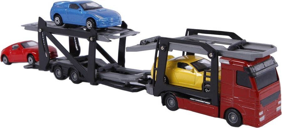 2-Play Autotransporter Diecast Met 3 Auto's 26 Cm Multicolor