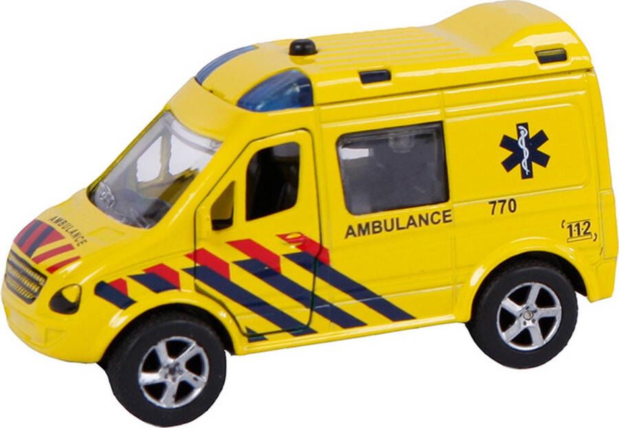 2-play ambulance NL die cast pull back licht en geluid 11cm