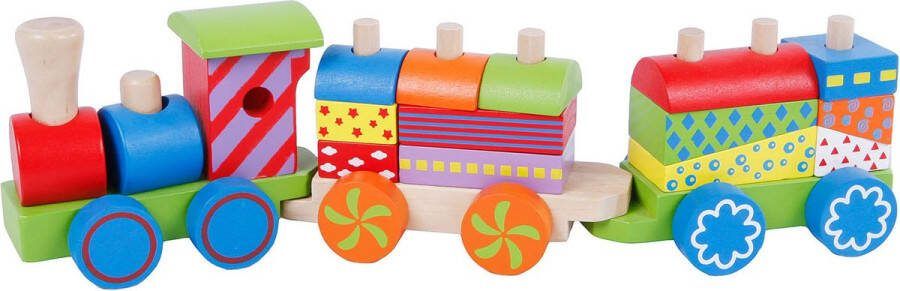 2-Play Treinset Met 2 Wagons Junior 34 X 8 5 Cm Hout