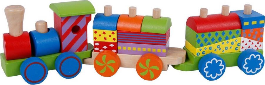 2-Play Treinset Met 2 Wagons Junior 34 X 8 5 Cm Hout