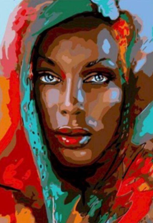 2.0 Products 2.0 s Dames Schilderen op nummer volwassenen Paint by number 40 x 50 CM Hoofddoek