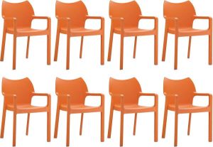 24Designs Daisy Tuin En Terrasstoel Set Van 8 Oranje