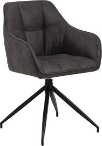 24Designs Beaudine Draaibare Stoel Stof Antraciet Grijs