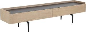 24Designs Connections TV-Meubel B200 X D42.5 X H45.5 Cm Eiken Zwarte Metalen Poten