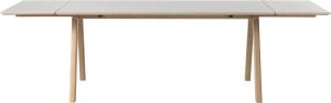 24Designs Harstad Verlengbare Eettafel 180 270x90x75 Grijs HPL Eiken White Wash
